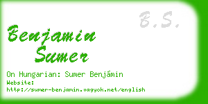 benjamin sumer business card
